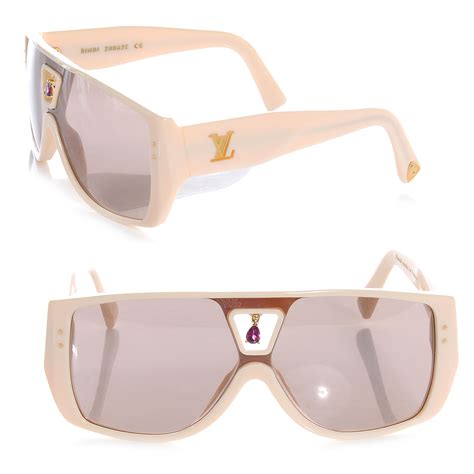 LOUIS VUITTON Acetate Amethyst Bindi Sunglasses Ivory